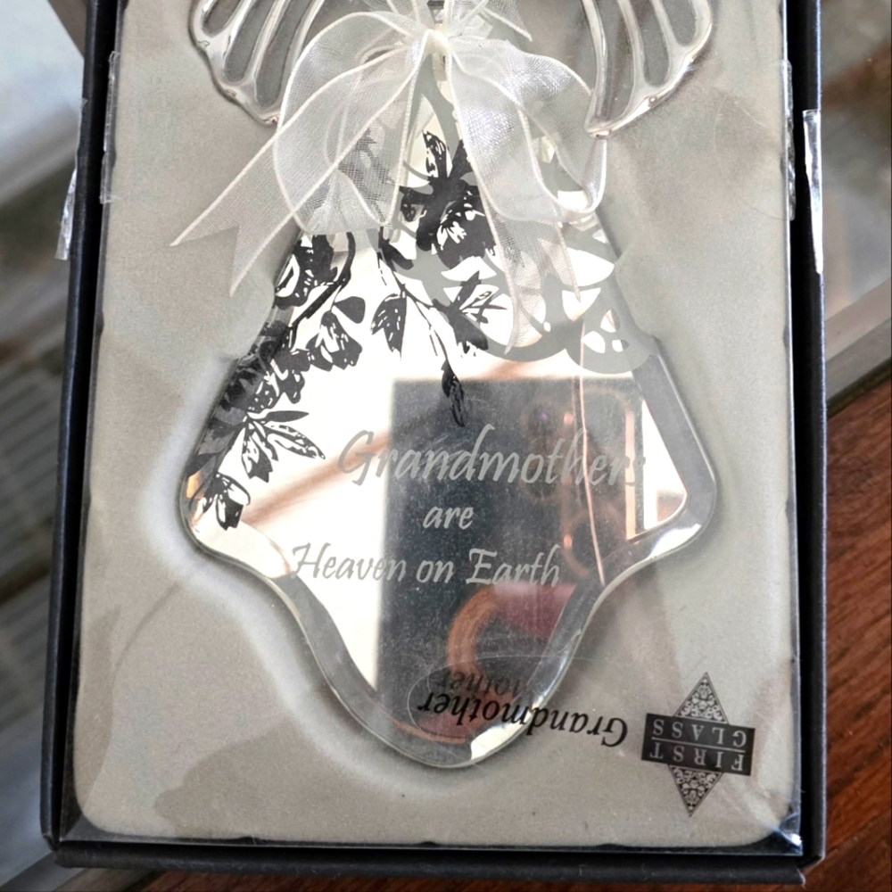 NEW mirror angel "Grandmother's are angels on earth" ornament.